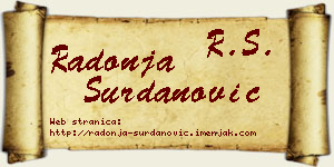 Radonja Surdanović vizit kartica